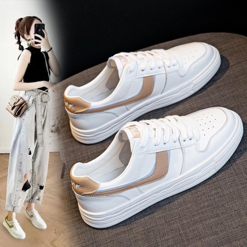 Echtes Leder Kleine Weiße Schuhe Damen Frühling Neue Damenschuhe Allround Flache Schuhe Lässige Sportschuhe Damen 39 von Joom DACH