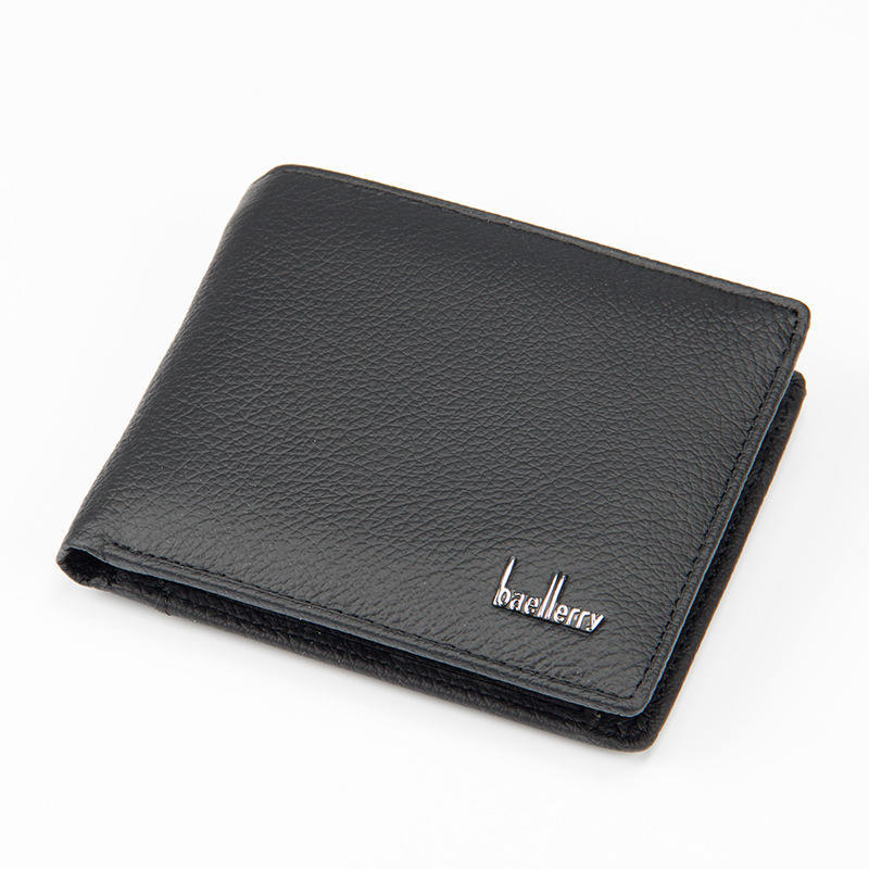 Echtes Leder Männer Brieftasche Marke Kurze Brieftaschen Männlichen Geldbörse Geld Tasche Mode Karte Halter MWS021 schwarz von Joom DACH