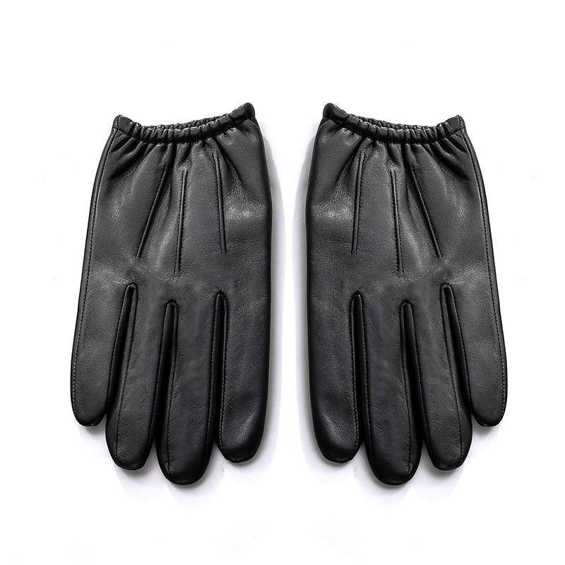 Echtes Leder Männer Handschuhe Herbst Winter Plus Dünne Samt Männlichen Leder Handschuh Für Fahren M schwarz von Joom DACH