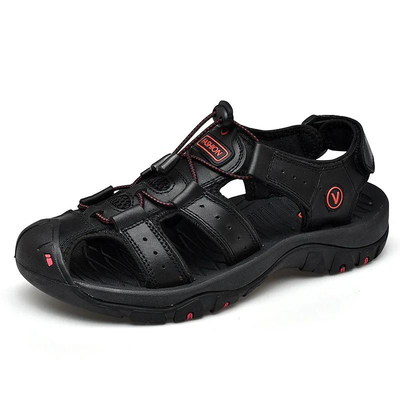 Echtes Leder Männer Schuhe Sommer Neue Große Größe männer Sandalen Männer Sandalen Mode Sandalen Hausschuhe Große Größe 38-47 41 von Joom DACH