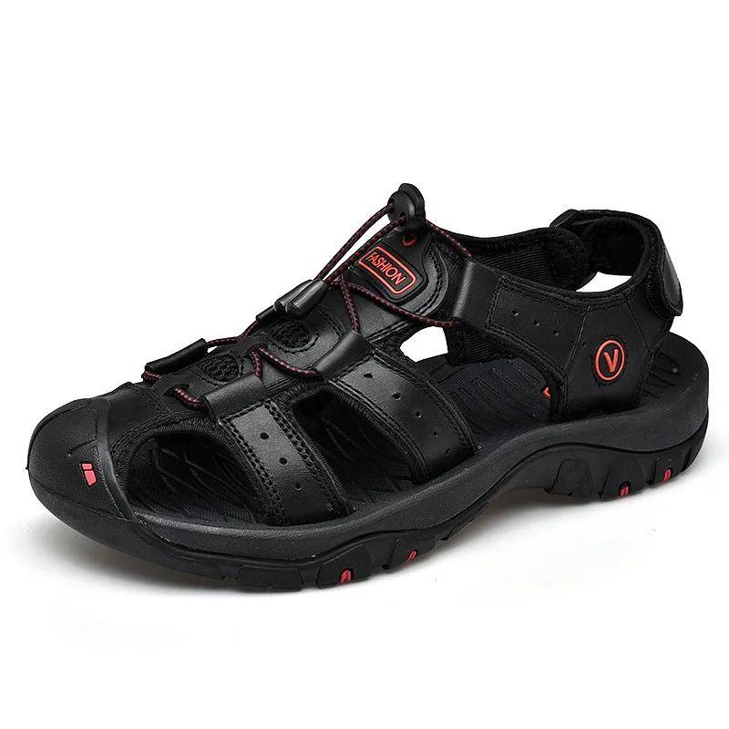 Echtes Leder Männer Schuhe Sommer Neue Große Größe männer Sandalen Männer Sandalen Mode Sandalen Hausschuhe Große Größe 38-47 41 von Joom DACH