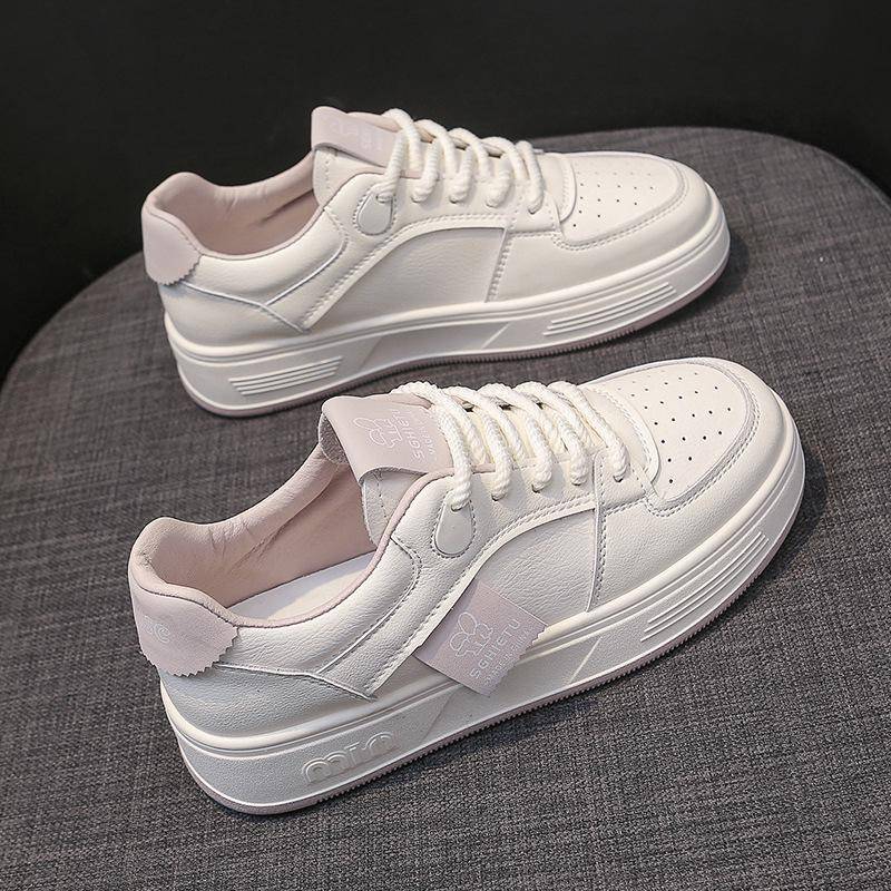 Echtes Leder Plateau Weiße Schuhe All-Matching Frühling Neu Weiche Sohle Pumps Freizeitschuhe Damen Sneaker Board Schuhe 40 von Joom DACH