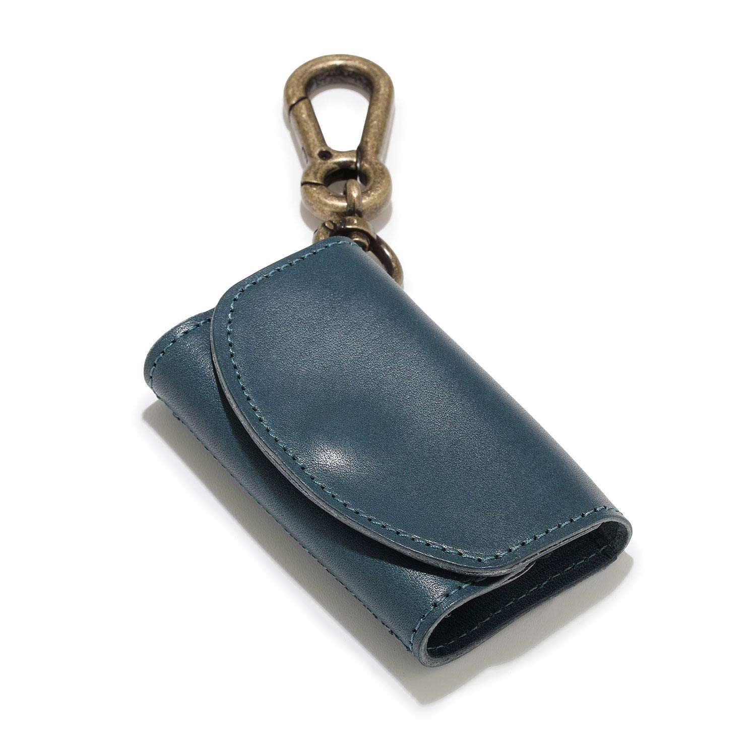 Echtes Leder Tochigi Leder Klappe Schlüsseletui 4 Reihen Münzbörse Kartenetui Smart Key Karabiner Stilvolle Beliebte Marke Made in Japan [Naru] Herren Damen dunkelblau von Joom DACH