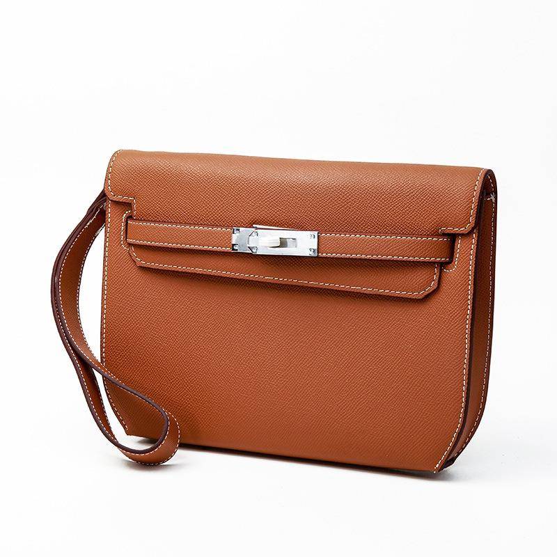 Echtes Leder Vintage Damen Tasche Premium Sense All-in-One Unterarm Pendler Messenger Bag Große Kapazität Schulter Umhängetasche goldbraune von Joom DACH