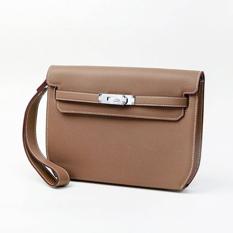 Echtes Leder Vintage Damen Tasche Premium Sense All-in-One Unterarm Pendler Messenger Bag Große Kapazität Schulter Umhängetasche grau von Joom DACH