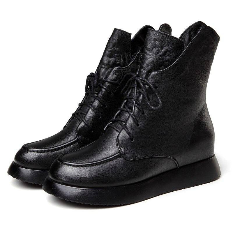 Echtes Leder Winterstiefel Damenschuhe Reißverschluss Runde Zehe Höhenvergrößernd Freizeit Nähen Plateau-Stiefel 35 schwarz Echtes Leder Winterstiefel Damenschuhe Reißverschluss Runde Zehe Höhenvergrößernd Freizeit Nähen Plateau-Stiefel 35 schwarz von Joom DACH