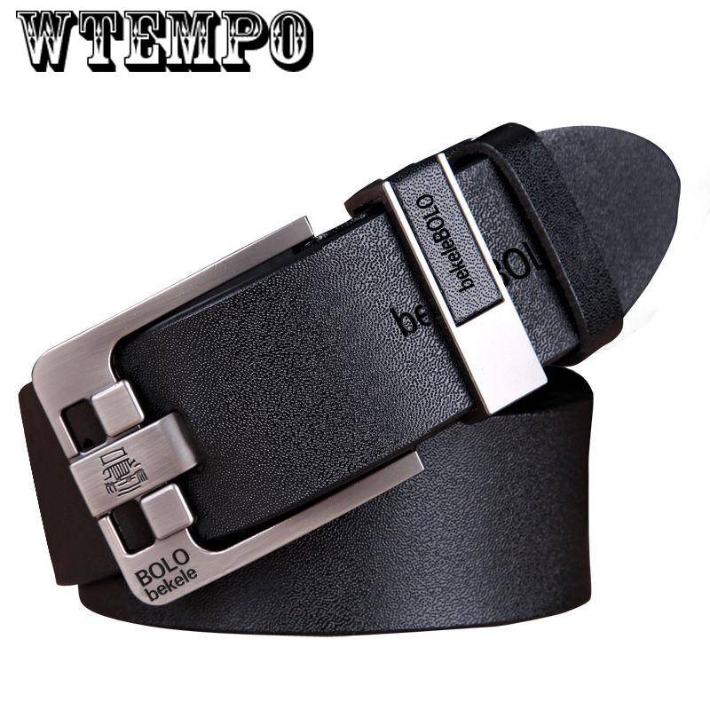 Echtes Ledergürtel für Männer Männlicher Jeansgürtel Herren Hochwertiger Casual-Hosengürtel Vintage-Dornschließe 120cm von Joom DACH