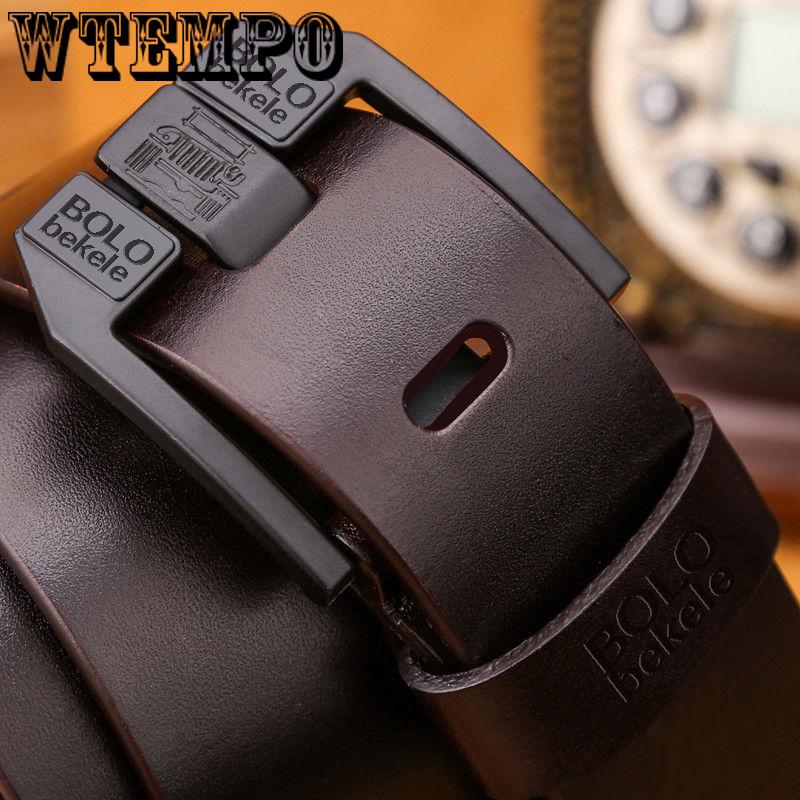 Echtes Ledergürtel für Männer Männlicher Jeansgürtel Herren Hochwertiger Casual-Hosengürtel Vintage-Dornschließe 125cm von Joom DACH