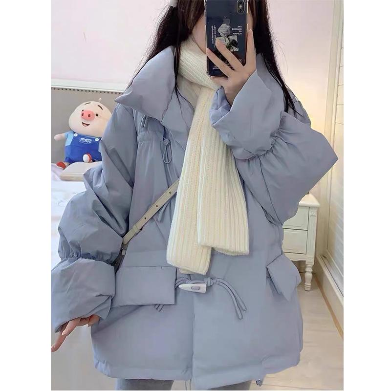 Eckige Schnalle Daunenjacke Damen Winter Locker Stehkragen Brotjacke XL von Joom DACH