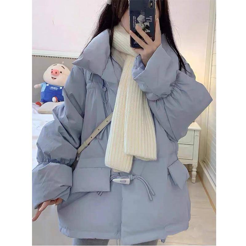 Eckige Schnalle Daunenjacke Damen Winter Locker Stehkragen Brotjacke XL von Joom DACH