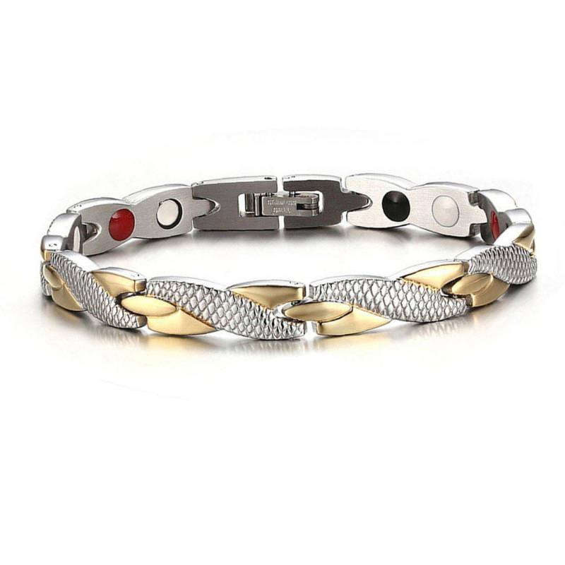 Edelstahl-Armband für Frauen, verdrehte Power-Armbänder, Armreifen, Männer und Frauen, Schmuck silber/gold von Joom DACH