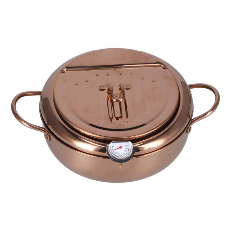 Edelstahl Friteuse mit Thermometer 3,2 L Antihaft-Fritteuse Topf Küche Kochgeschirr Zubehör Oder rose gold von Joom DACH