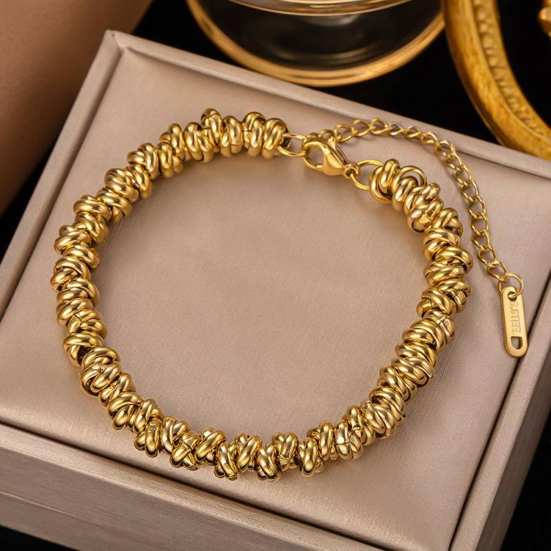 Edelstahl Gold Farbe Mode Grob Kette Armreif Armband Für Frauen Exquisite Handgelenk Schmuck Geschenk Dropshipping gold von Joom DACH