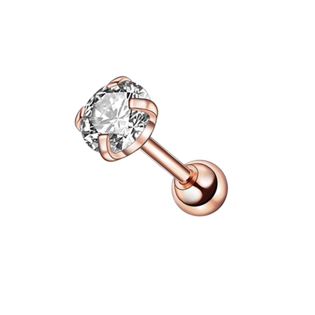 Edelstahl Knorpel Zirkon Für Frauen Männer Kristall Ohrringe Ohrstecker 4 Prong Piercing Schmuck Medizinische Tragus Zubehör 3mm rose gold von Joom DACH