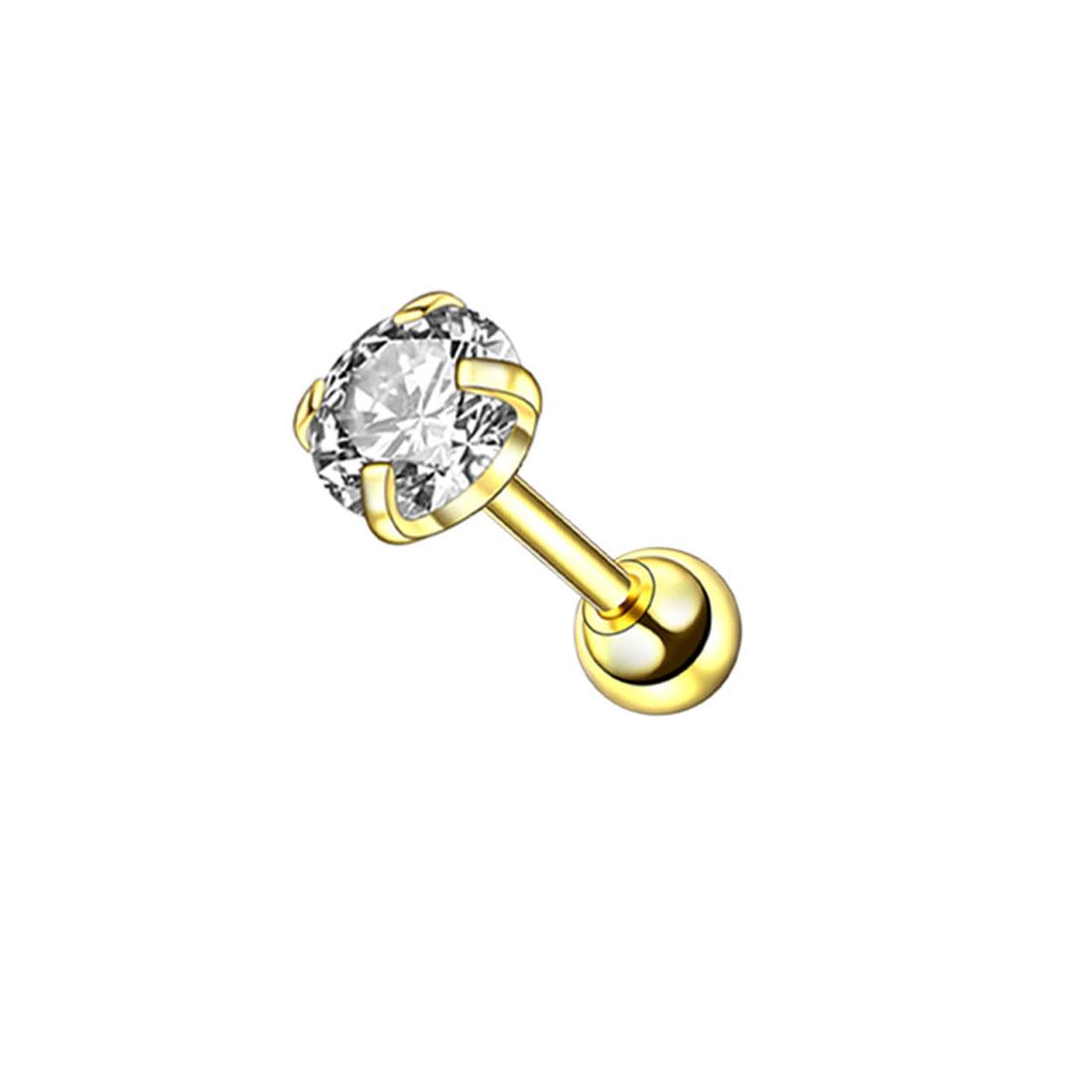 Edelstahl Knorpel Zirkon Für Frauen Männer Kristall Ohrringe Ohrstecker 4 Prong Piercing Schmuck Medizinische Tragus Zubehör 4mm gold von Joom DACH