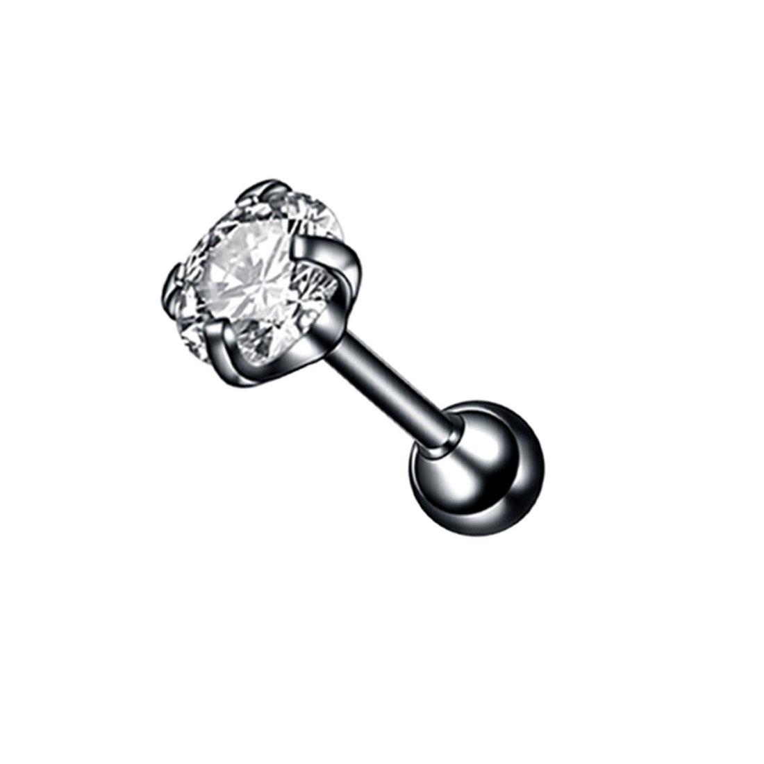 Edelstahl Knorpel Zirkon Für Frauen Männer Kristall Ohrringe Ohrstecker 4 Prong Piercing Schmuck Medizinische Tragus Zubehör 5mm schwarz von Joom DACH