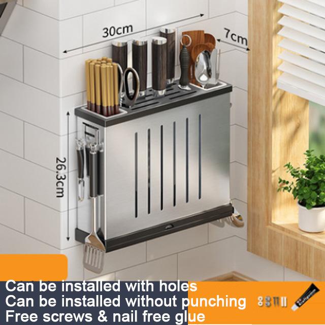 Edelstahl Küche Organizer Gabel Löffel Messer Ständer Halter Schneidebrett Besteck Lagerung Regal Abfluss Küche Zubehör silver von Joom DACH