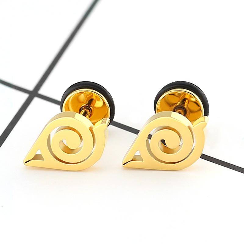 Edelstahl Ohrstecker Anime für Frauen Gold Silber Schwarz Farbe Ohrschmuck gold von Joom DACH