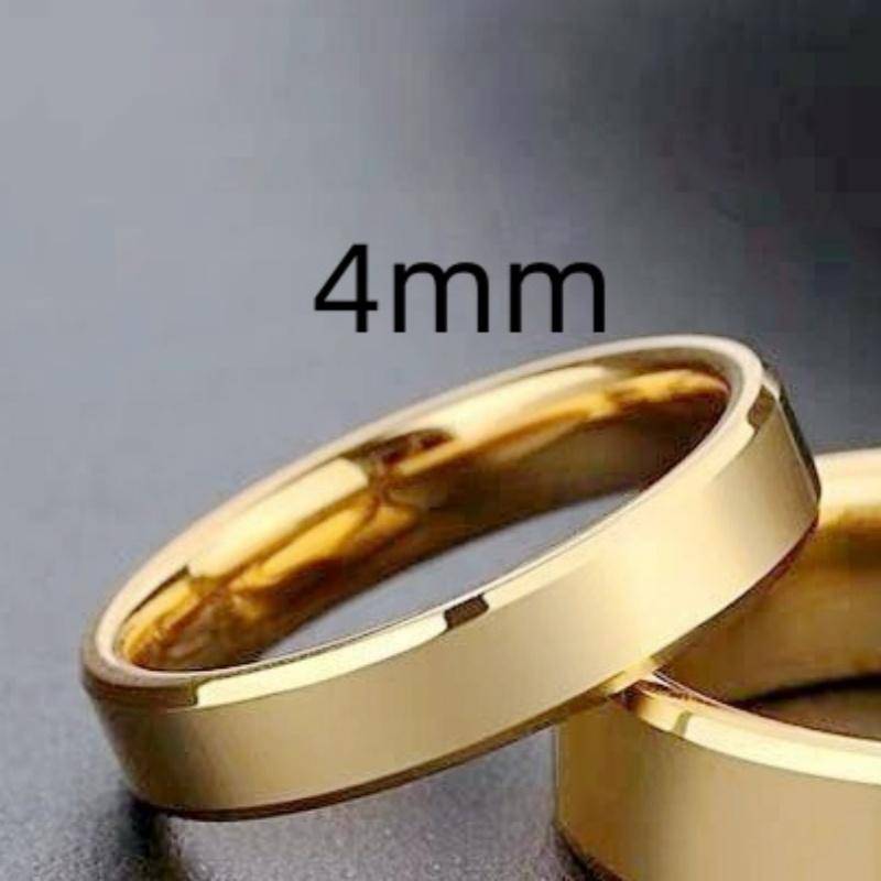 Edelstahl Partnerringe Goldfarbe Schlicht Damen Herren Liebende Hochzeit Zirkon Verlobung Geschenke 7 von Joom DACH