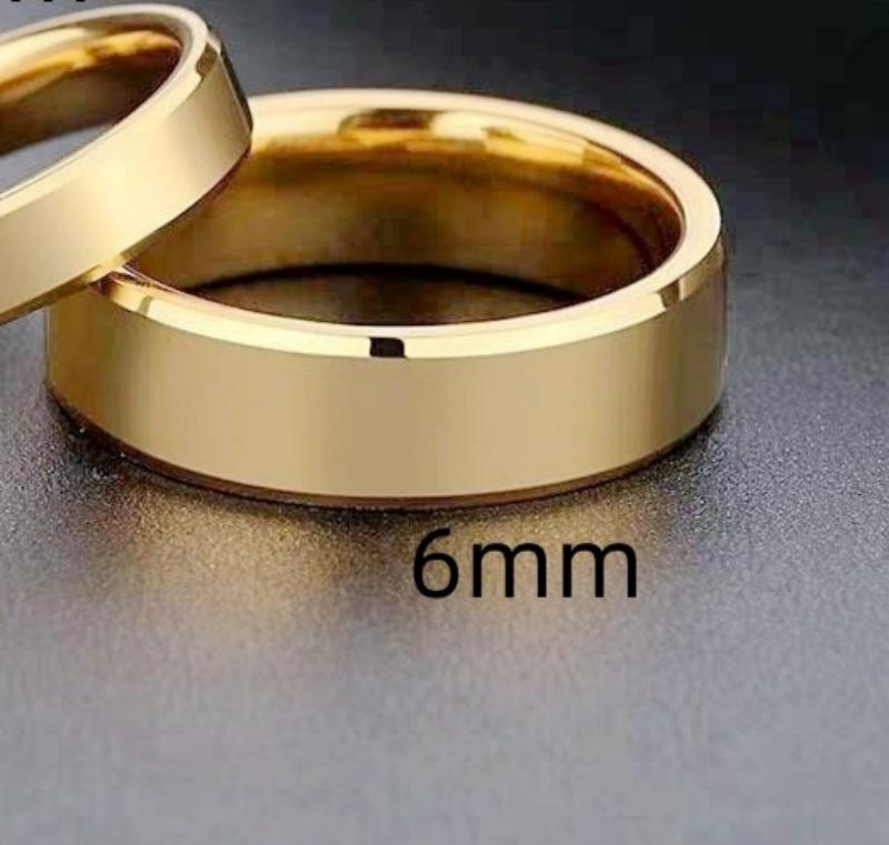 Edelstahl Partnerringe Goldfarbe Schlicht Damen Herren Liebende Hochzeit Zirkon Verlobung Geschenke 8 von Joom DACH