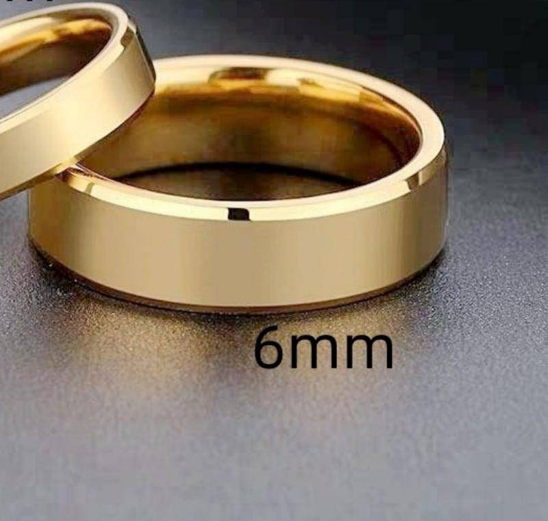 Edelstahl Partnerringe Goldfarbe Schlicht Damen Herren Liebende Hochzeit Zirkon Verlobung Geschenke 8 von Joom DACH