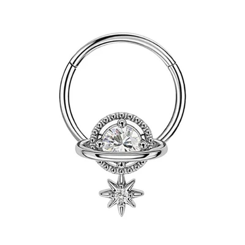 Edelstahl Septum Hoop Clicker Nasenring Damen Tragus Knorpel Helix Piercing Hoop Ohrringe Schmuck von Joom DACH