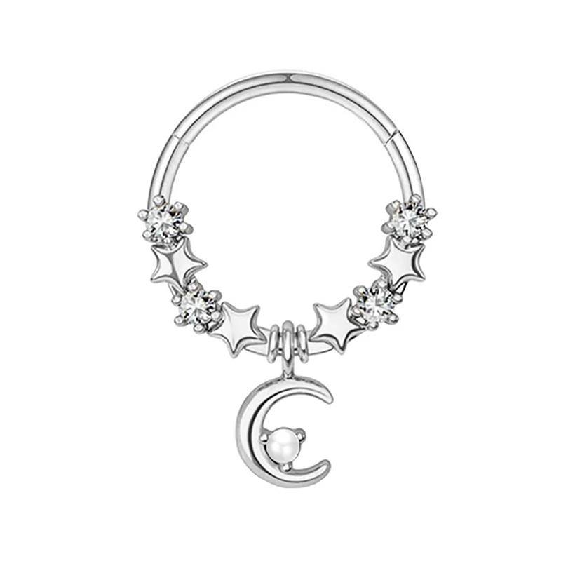 Edelstahl Septum Hoop Clicker Nasenring Damen Tragus Knorpel Helix Piercing Hoop Ohrringe Schmuck von Joom DACH