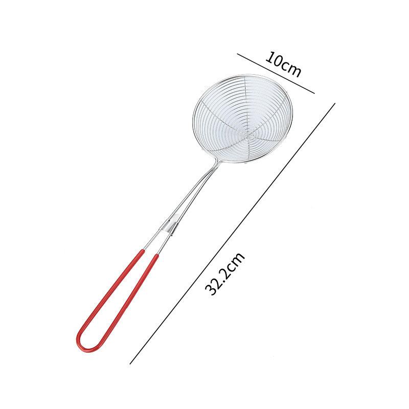 Edelstahl-Sieb, Draht-Skimmer-Löffel mit Griff für heißes Essen im Topf L rot von Joom DACH