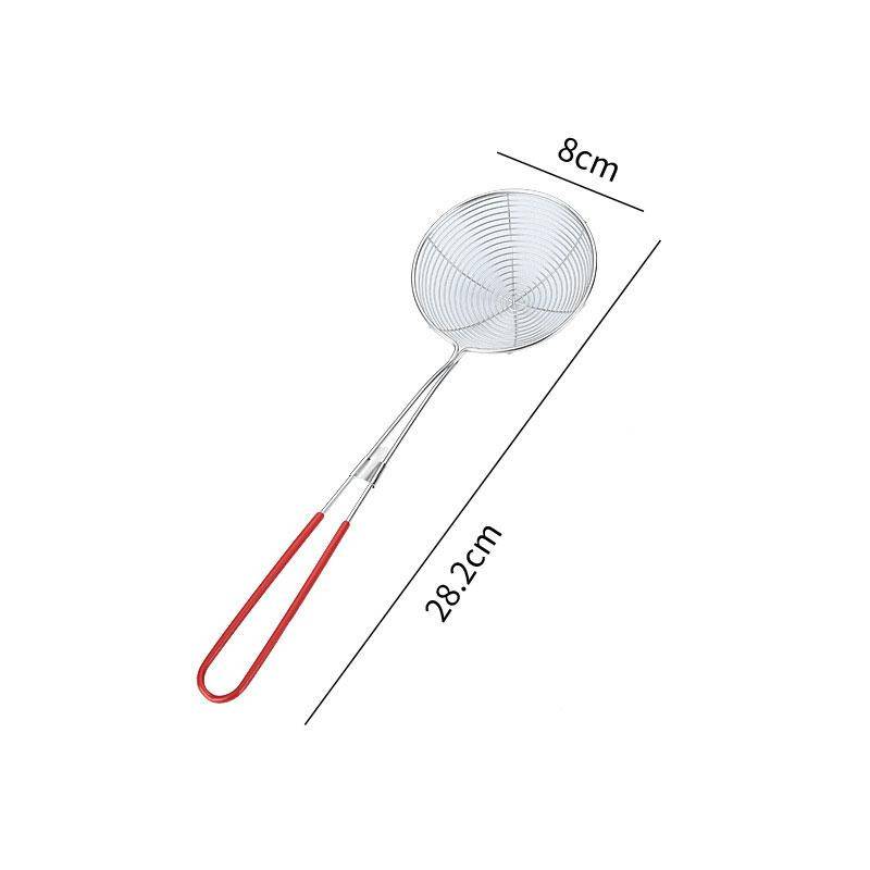 Edelstahl-Sieb, Draht-Skimmer-Löffel mit Griff für heißes Essen im Topf M rot von Joom DACH