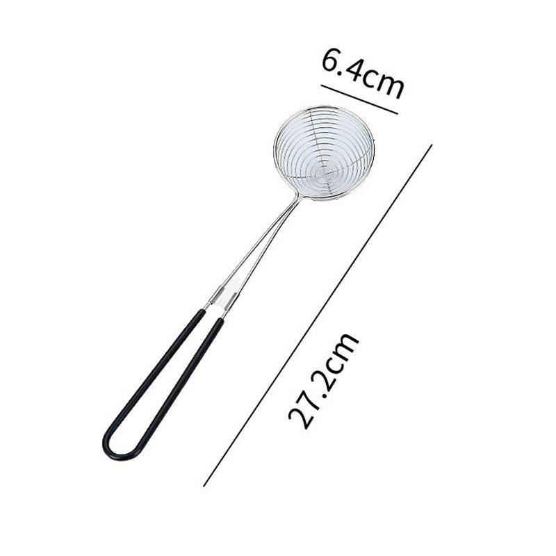 Edelstahl-Sieb, Draht-Skimmer-Löffel mit Griff für heißes Essen im Topf S schwarz von Joom DACH