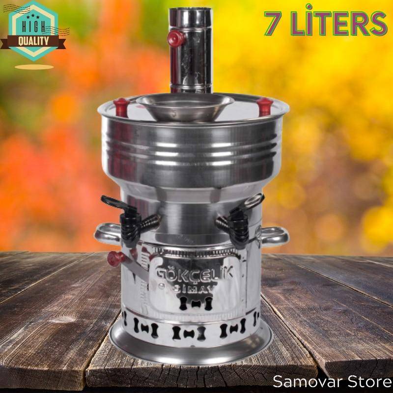 Edelstahl Teekessel 7 Liter Wasserkocher Türkischer Samowar Multicooker Wasserkocher Teekocher Türkischer Samowar Küchenzubehör Teebox Teekanne von Joom DACH