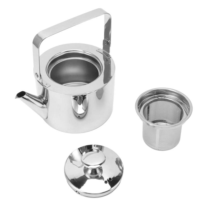 Edelstahl Teekessel mit Sieb Verdickte Metallpfeifende Teekanne mit ergonomischem Griff für 1L von Joom DACH