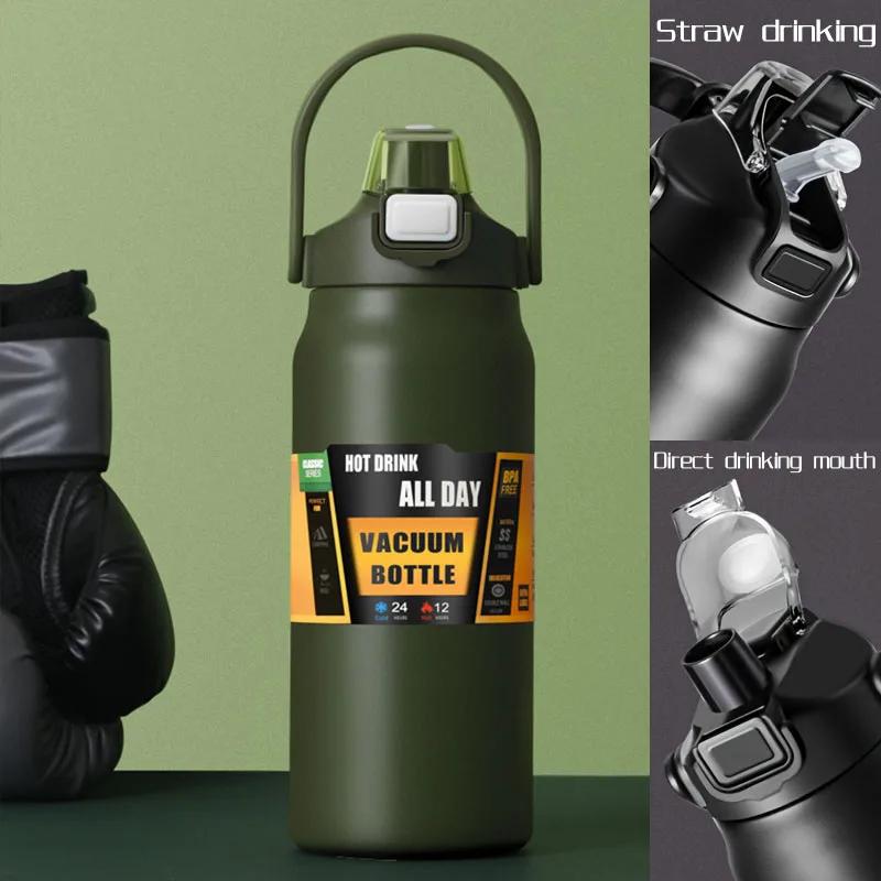 Edelstahl Thermoflasche 2.5L Großes Fassungsvermögen Thermo Wasser Tragbar 2500ml Vakuumbecher Thermos Isolierbecher 2L Becher 84oz 2500ml grün von Joom DACH