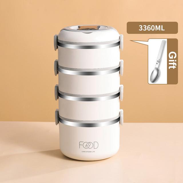 Edelstahl Tragbare Lunchbox Kinder Schule Büro Mehrschichtige Thermo Bento Box Student Große Kapazität Frischhaltedose von Joom DACH