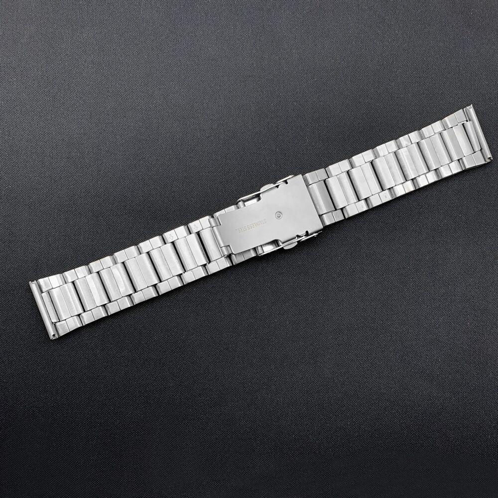 Edelstahl-Uhrenarmband, Armband, silberfarbenes Metallarmband mit Faltschließe für Männer und Frauen, 20/22/24 mm 24mm von Joom DACH