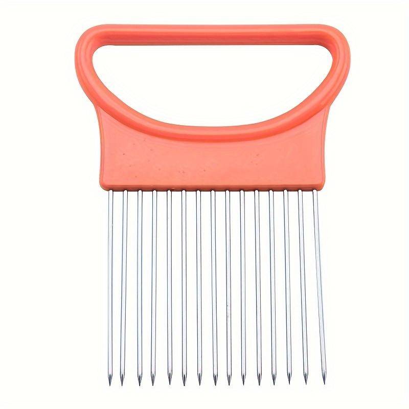 Edelstahl Zwiebel Nadel Zwiebel Gabel Gemüse Obst Slicer Tomaten Cutter Schneiden Sicher Halter Küche Zubehör Werkzeug orange von Joom DACH