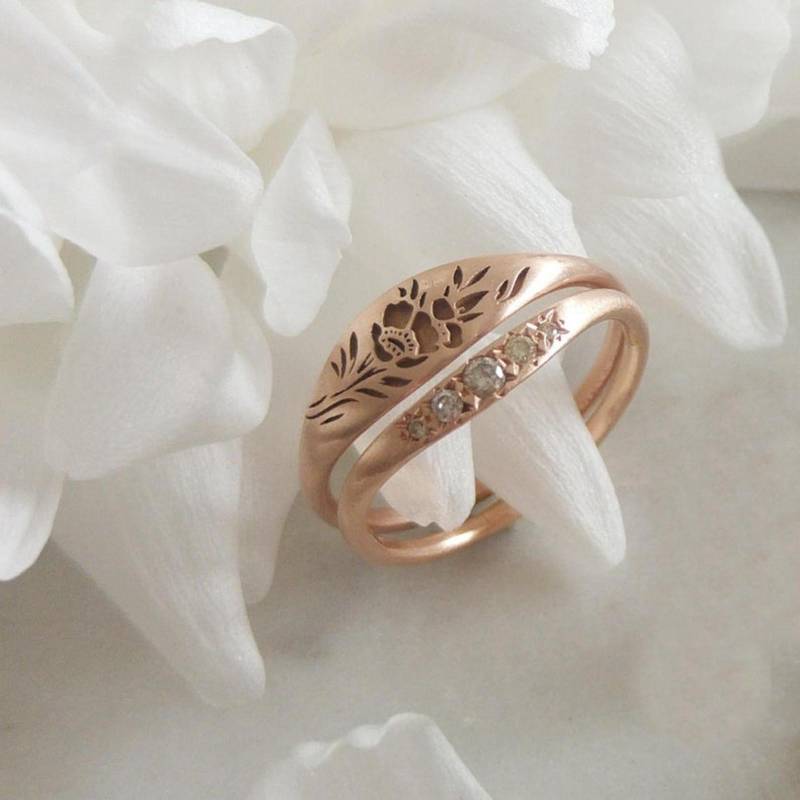 Ehering aus titanbeschichtetem Ring, Ehering, Verlobungsring 7 rose gold von Joom DACH