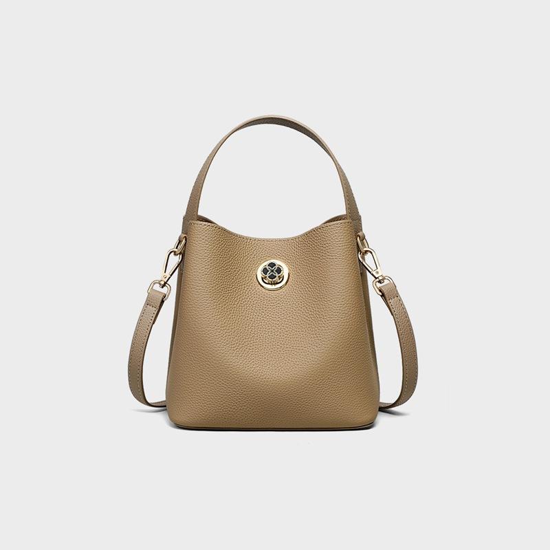 Eimertasche Leder Umhängetasche Damen Tragetaschen Atmosphärische Ein-Schulter-Mama-Tasche von Joom DACH