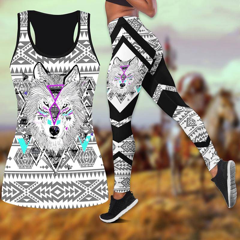 Ein Yoga-Outfit mit Wolfsdruck für Damen, modische 3D-gedruckte Workout-Leggings, Fitness, Sport, hohe Taille, lässige Yoga-Hose für Damen S grau Ein Yoga-Outfit mit Wolfsdruck für Damen, modische 3D-gedruckte Workout-Leggings, Fitness, Sport, hohe Taille, lässige Yoga-Hose für Damen S grau von Joom DACH