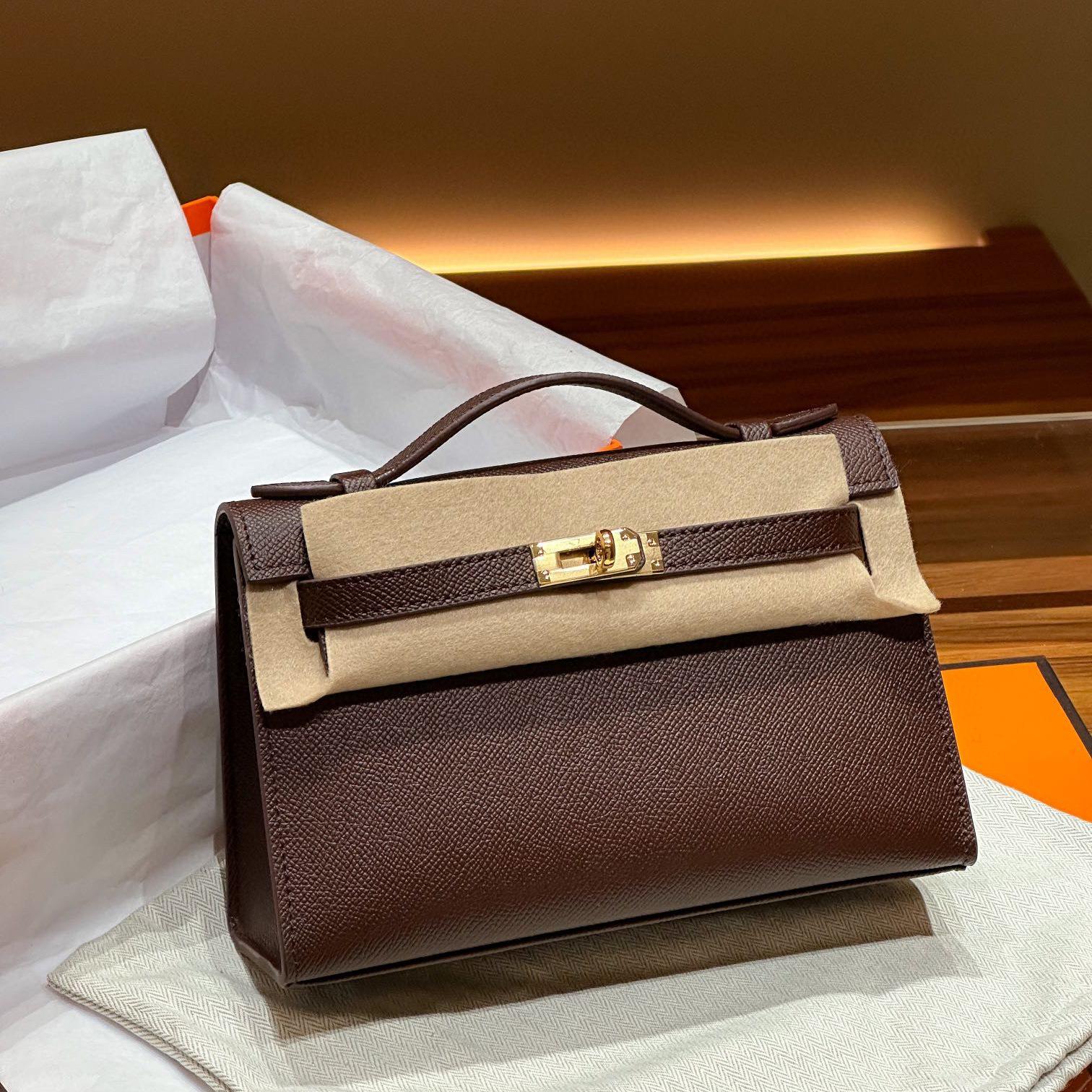 Eine Generation von Hermès Birkin Handtasche Mini Handtasche Abendtasche Hochwertiges Echtes Leder Einzelriemen Tragetasche Kleine Tasche Damen 22x13x7cm von Joom DACH