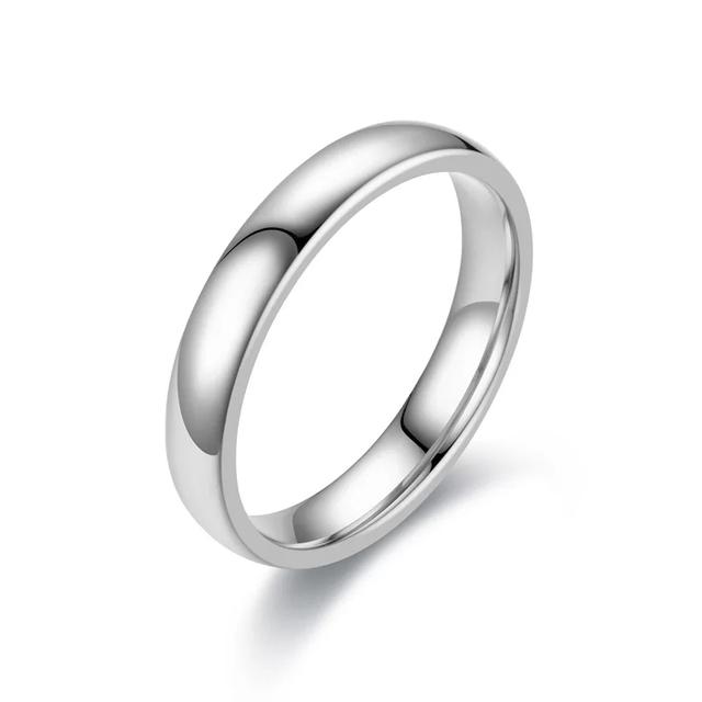 Einfache 2/3/4/6/8mm Edelstahl Trauringe Silber Farbe Glatte Frauen Männer Paar Ring Modeschmuck Geschenk VO01 7 von Joom DACH