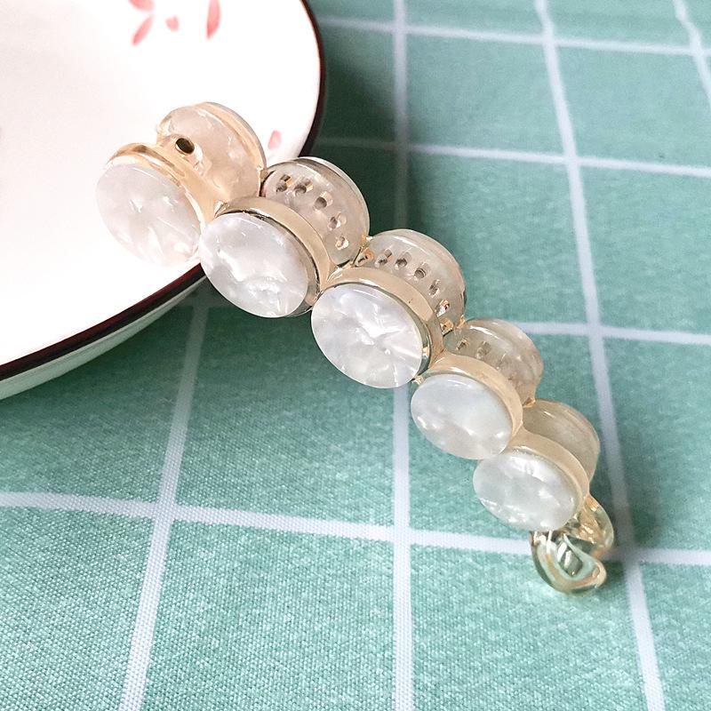 Einfache Bananenspange mit Marmormuster, elegante Damen-Haarspange mit Leopardenmuster aus Acetat, lässige große Haarnadel in Schildpattoptik E von Joom DACH