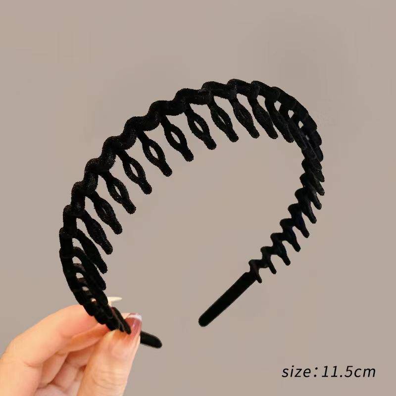 Einfache Beflockung Haarband Frauen Herbst Und Winter Samt Gedrückt Shampoo Stirnband Gezahnte Anti Slip Haarnadeln Kopfbedeckung Size fits all von Joom DACH