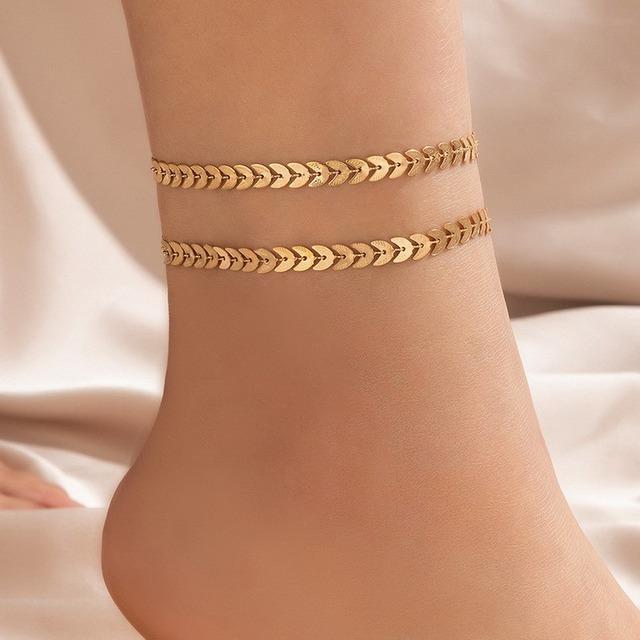 Einfache Blätter Fußkettchen Für Frauen Shell Armband Gold Farbe Boho Schmuck Kristall Strand Fuß Ketten Sonnenblume Tobilleras Sommer von Joom DACH