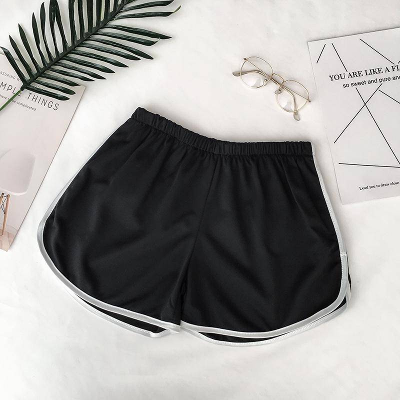 Einfache Frauen Casual Shorts Patchwork Körper Fitness Workout Sommer Shorts Weibliche Elastische Dünne Dünne Strand Egde Kurze Heißer M schwarz von Joom DACH