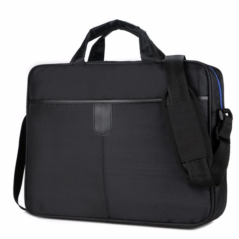 Einfache Männer Tasche Business Nylon Computer Handtaschen Tragbare Reißverschluss Schulter Laptop Tasche schwarz von Joom DACH