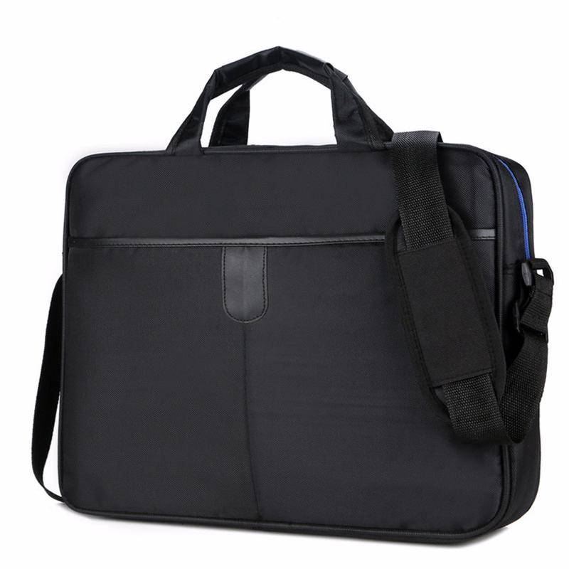 Einfache Männer Tasche Business Nylon Computer Handtaschen Tragbare Reißverschluss Schulter Laptop Tasche schwarz von Joom DACH