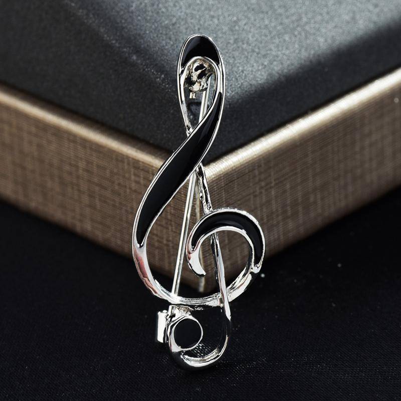 Einfache Musiknote Pin Unisex Emaille Musik Symbol Broschen Frauen Event Party Rucksack Dekoration Kleidung Zubehör silber von Joom DACH