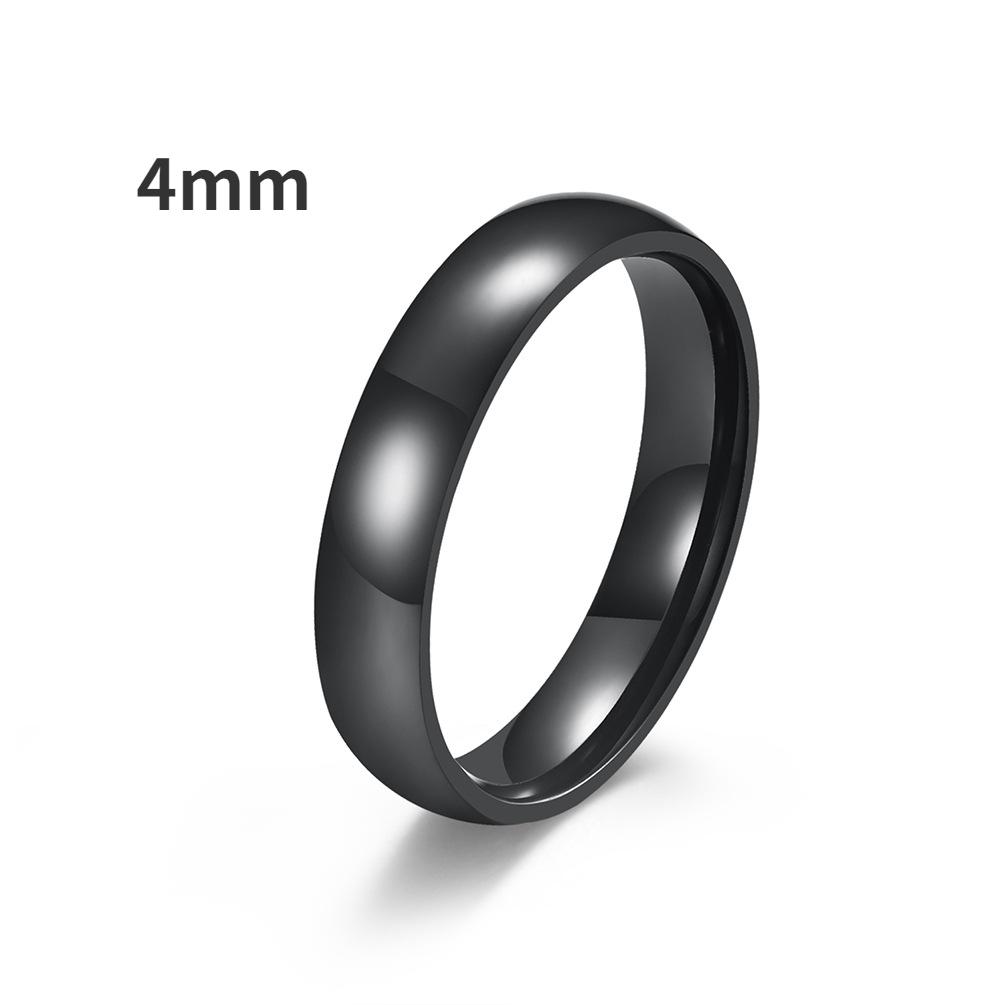 Einfache glänzende Eheringe aus Titanstahl für Männer und Frauen, einseitiger Spiegel, Schwanzring, Paarschmuck, Geschenk 13# schwarz von Joom DACH