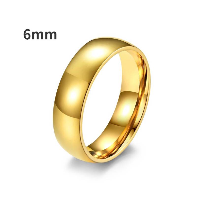 Einfache glänzende Eheringe aus Titanstahl für Männer und Frauen, einseitiger Spiegel, Schwanzring, Paarschmuck, Geschenk 13# von Joom DACH